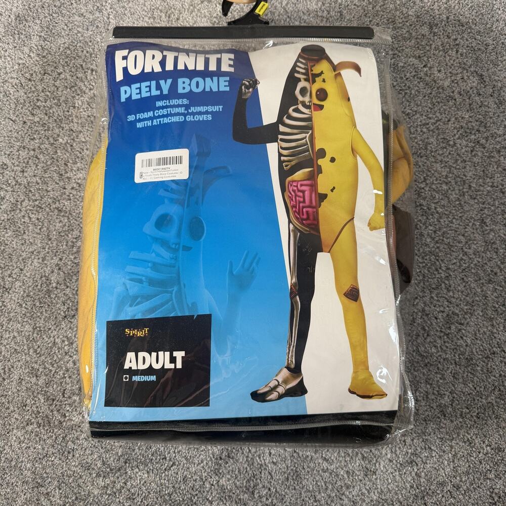 Spirit Halloween Fortnite Peely Bone Costume Adult M Halloween Video Game Spooky